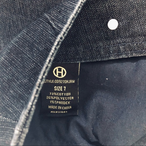 Hip Hugging Low Rise Wide Waist Large Buttons Stretch Skinny Dark Wash Jeans, 7 - Picture 4 of 7